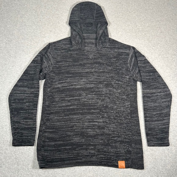 PAKA The Hoodie Unisex Medium Charcoal Gray Alpaca Knit Pullover Handmade Peru - Picture 1 of 8